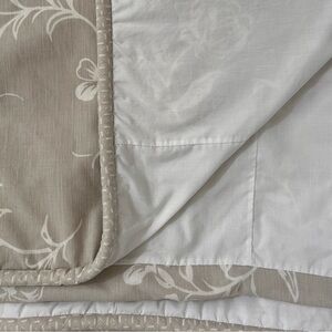 Duvet Cover Double Bed, Flowers, Gray/Beige and White